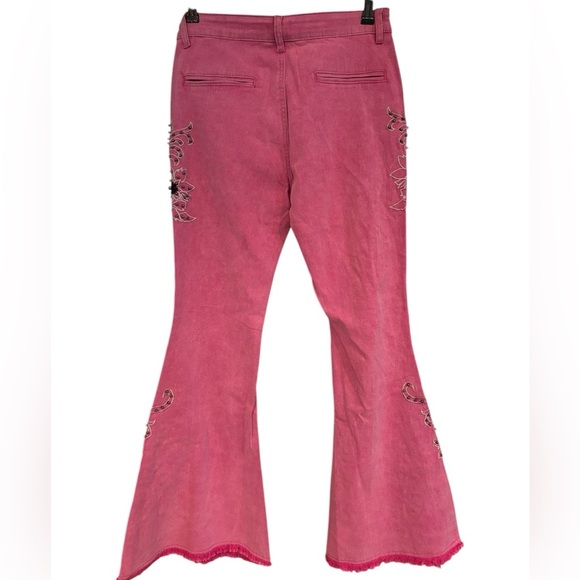 POL Embellished and Embroidered Flare Jeans NWOT - Picture 3 of 6